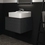 Immagine di Ideal Standard CONCA set con lavabo d’appoggio L.45 P.38 cm, colore bianco, miscelatore monocomando a parete, finitura cromo, mobile sottolavabo L.60 cm, finitura rovere affumicato scuro, mensola L.120, finitura rovere affumicato scuro CONCA09
