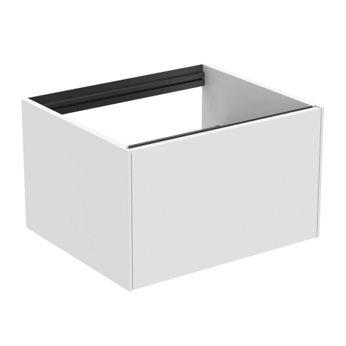 Immagine di Ideal Standard CONCA mobile sottolavabo sospeso L.60 H.36 P.50.5 cm, con 1 cassetto esterno, interno colore antracite, esterno colore bianco finitura opaco T3982Y1