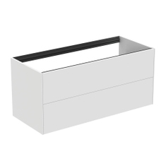 Immagine di Ideal Standard CONCA mobile sottolavabo sospeso L.120 H.55 P.50.5 cm, con 2 cassetti, interno colore antracite, esterno colore bianco finitura opaco T3945Y1