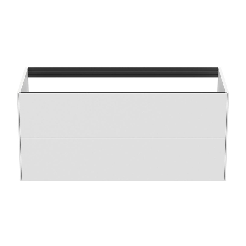Immagine di Ideal Standard CONCA mobile sottolavabo sospeso L.120 H.55 P.50.5 cm, con 2 cassetti, interno colore antracite, esterno colore bianco finitura opaco T3945Y1