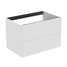 Immagine di Ideal Standard CONCA mobile sottolavabo sospeso L.80 H.55 P.50.5 cm, senza piano da appoggio, con 2 cassetti esterni, interno colore antracite, esterno colore bianco finitura opaco T4356Y1