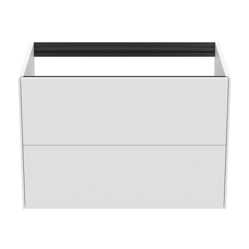 Immagine di Ideal Standard CONCA mobile sottolavabo sospeso L.80 H.55 P.50.5 cm, senza piano da appoggio, con 2 cassetti esterni, interno colore antracite, esterno colore bianco finitura opaco T4356Y1
