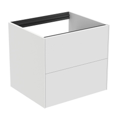 Immagine di Ideal Standard CONCA mobile sottolavabo sospeso L.60 H.54 P.50.5 cm, con 2 cassetti esterni, interno colore antracite, esterno colore bianco finitura opaco T4355Y1