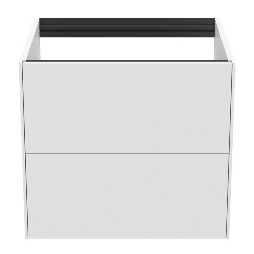 Immagine di Ideal Standard CONCA mobile sottolavabo sospeso L.60 H.54 P.50.5 cm, con 2 cassetti esterni, interno colore antracite, esterno colore bianco finitura opaco T4355Y1