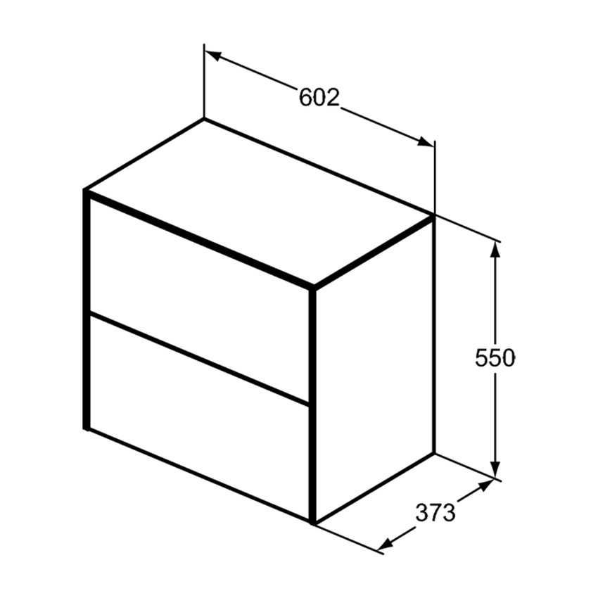 Immagine di Ideal Standard CONCA mobile sottolavabo sospeso L.60 H.55 P.37.3 cm, con 2 cassetti esterni, interno colore antracite, esterno colore bianco finitura opaco T4327Y1