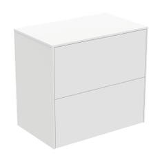 Immagine di Ideal Standard CONCA mobile sottolavabo sospeso L.60 H.55 P.37.3 cm, con 2 cassetti esterni, interno colore antracite, esterno colore bianco finitura opaco T4327Y1