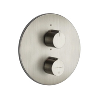 Immagine di Gessi VIA TORTONA miscelatore termostatico per doccia, a parete, 3 vie, senza corpo incasso, finitura finox brushed nickel 38778#149