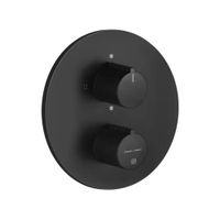 Immagine di Gessi VIA TORTONA miscelatore termostatico per doccia, a parete, 3 vie, senza corpo incasso, colore nero finitura opaco 38778#299