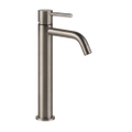 Immagine di Gessi VIA TORTONA miscelatore lavabo H.30 cm, senza scarico, con flessibili di collegamento, finitura finox brushed nickel 18604#149