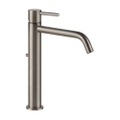 Immagine di Gessi VIA TORTONA miscelatore lavabo P.25 cm, con scarico e flessibili di collegamento, finitura finox brushed nickel 18605#149
