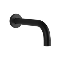 Immagine di Gessi VIA TORTONA bocca vasca a parete P.25 cm, senza corpo incasso, colore nero finitura opaco 38787#299