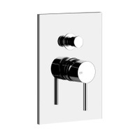 Immagine di Gessi VIA TORTONA miscelatore a parete 2 uscite, con deviatore automatico bagno/doccia, senza corpo incasso, finitura cromo 44664#031