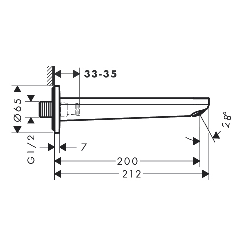 Immagine di Hansgrohe REBRIS E bocca d'erogazione, finitura cromo 72431000