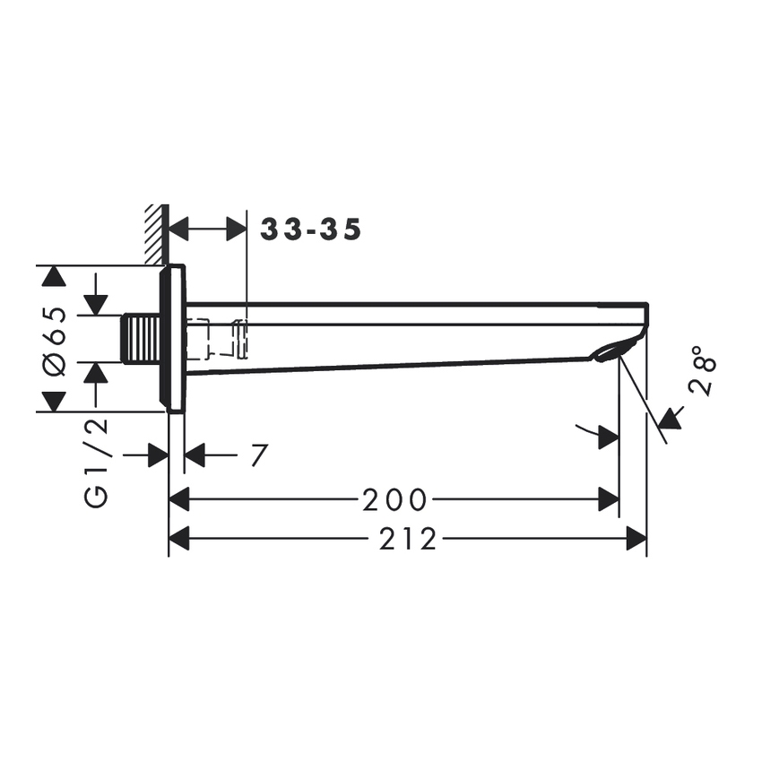 Immagine di Hansgrohe REBRIS E bocca d'erogazione, finitura cromo 72431000