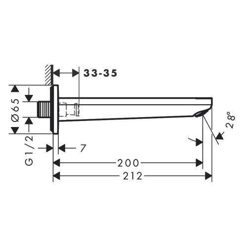 Immagine di Hansgrohe REBRIS S bocca d'erogazione, finitura cromo 72430000