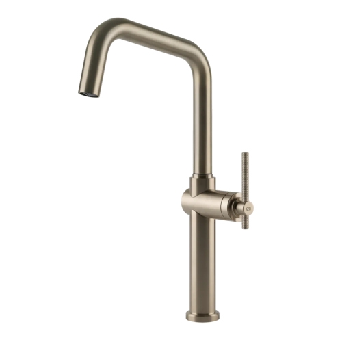 Immagine di Gessi HABITO miscelatore semi pro H.41 cm per lavello, monocomando, con bocca girevole, finitura finox brushed nickel 60650#149
