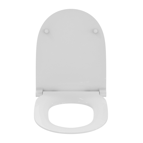 Immagine di Ideal Standard I.LIFE O sedile slim a chiusura rallentata, con cerniere in metallo e sistema di sgancio rapido, colore bianco finitura lucido T572401
