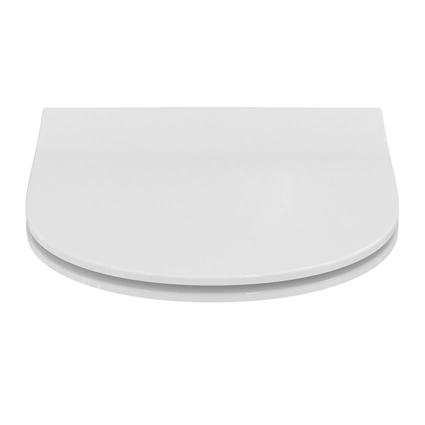 Immagine di Ideal Standard I.LIFE O sedile slim a chiusura rallentata, con cerniere in metallo e sistema di sgancio rapido, colore bianco finitura lucido T572401