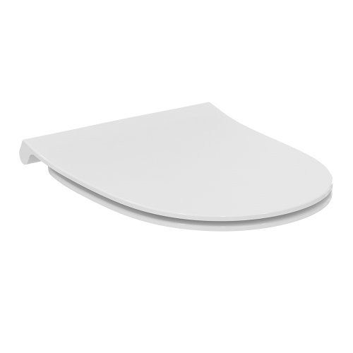 Immagine di Ideal Standard I.LIFE O sedile slim a chiusura normale, con cerniere in metallo e sistema di sgancio rapido, colore bianco finitura lucido T572301