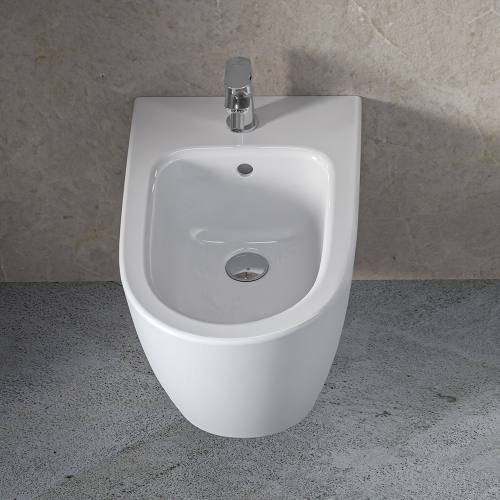 Immagine di Ideal Standard I.LIFE O bidet sospeso monoforo, con troppopieno, fissaggi completamente nascosti, colore bianco finitura lucido T568101