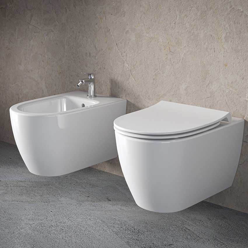 Immagine di Ideal Standard I.LIFE O bidet sospeso monoforo, con troppopieno, fissaggi completamente nascosti, colore bianco finitura lucido T568101