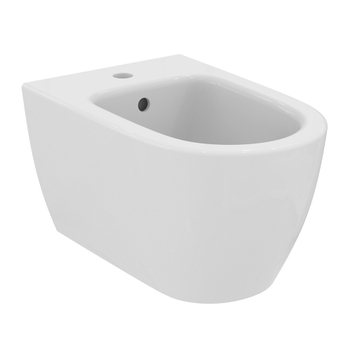 Immagine di Ideal Standard I.LIFE O bidet sospeso monoforo, con troppopieno, fissaggi completamente nascosti, colore bianco finitura lucido T568101