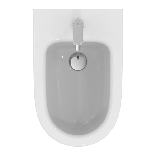 Immagine di Ideal Standard I.LIFE O bidet sospeso monoforo, con troppopieno, fissaggi completamente nascosti, colore bianco finitura lucido T568101