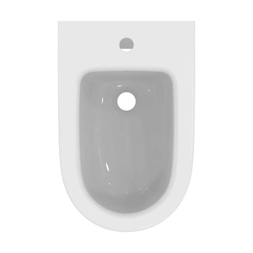 Immagine di Ideal Standard I.LIFE O set completo sanitari a terra vaso HydroTwist, sedile a discesa rallentata, bidet monoforo con troppopieno, colore bianco finitura lucido T568901+T569001+T572201