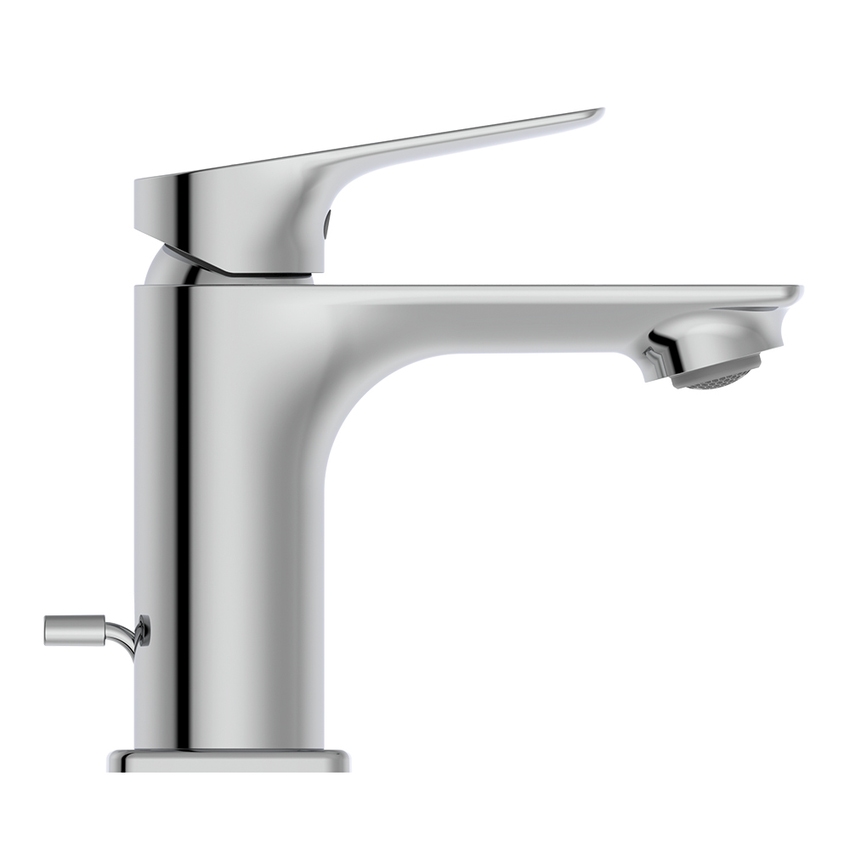 Immagine di Ideal Standard CERALIFE C miscelatore monocomando H.13 cm per lavabo, con asta di comando e scarico piletta da 1-1/4", finitura cromo BE121AA