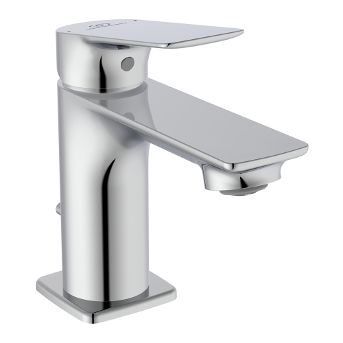 Immagine di Ideal Standard CERALIFE C miscelatore monocomando H.13 cm per lavabo, con asta di comando e scarico piletta da 1-1/4", finitura cromo BE121AA