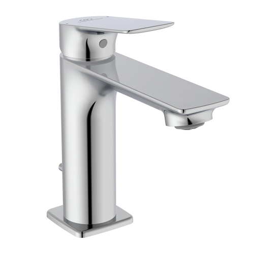 Immagine di Ideal Standard CERALIFE C miscelatore monocomando H.15 cm per lavabo, con asta di comando e scarico piletta da 1-1/4", finitura cromo BE116AA