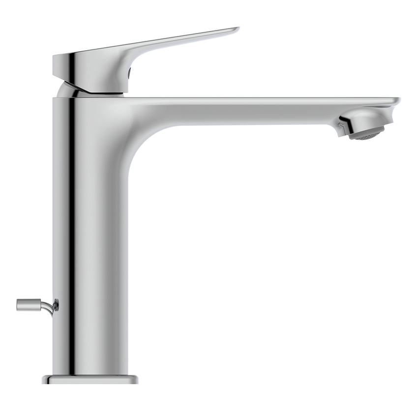 Immagine di Ideal Standard CERALIFE C miscelatore monocomando H.17 cm per lavabo, con asta di comando e scarico piletta da 1-1/4", finitura cromo BE123AA