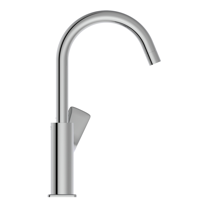 Immagine di Ideal Standard CERALIFE C miscelatore monocomando per lavabo, con bocca tubolare, con piletta click-clack, finitura cromo BE054AA