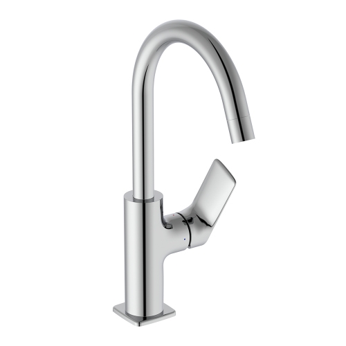 Immagine di Ideal Standard CERALIFE C miscelatore monocomando per lavabo, con bocca tubolare, senza asta di comando e senza scarico piletta, finitura cromo BE053AA
