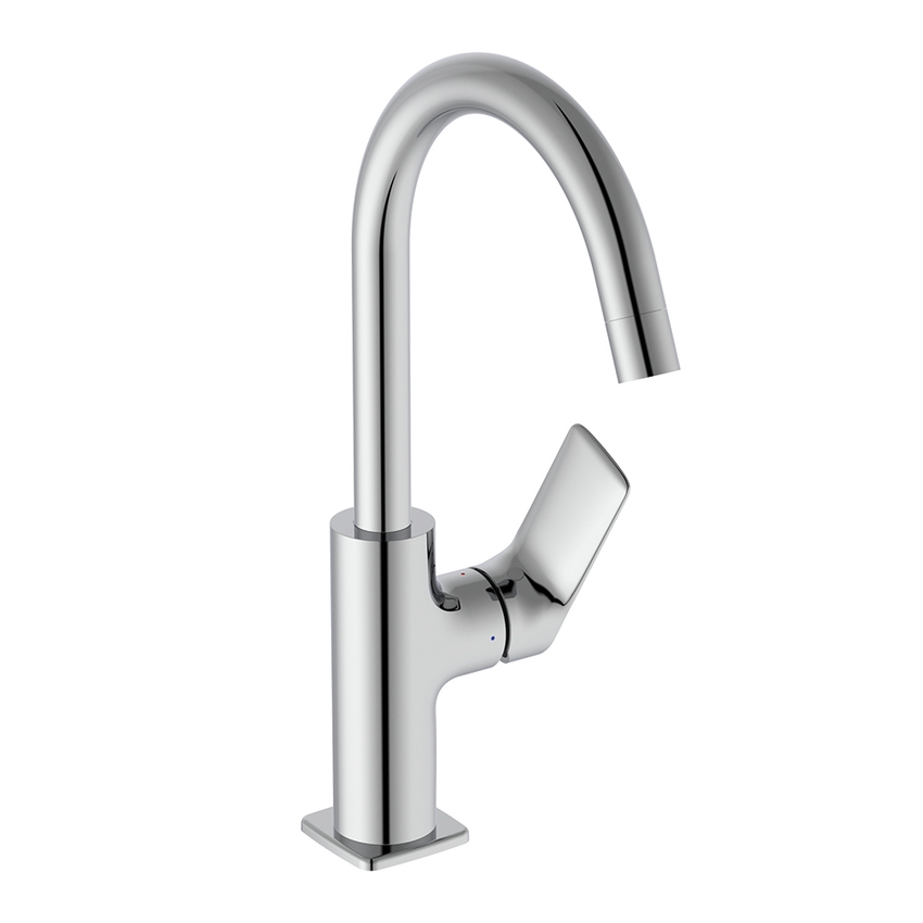 Immagine di Ideal Standard CERALIFE C miscelatore monocomando per lavabo, con bocca tubolare, senza asta di comando e senza scarico piletta, finitura cromo BE053AA