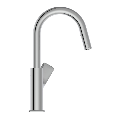 Immagine di Ideal Standard CERALIFE C miscelatore monocomando per lavabo, con doccetta estraibile, con piletta click-clack, finitura cromo BE056AA