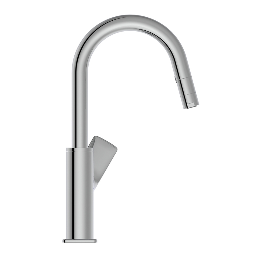 Immagine di Ideal Standard CERALIFE C miscelatore monocomando per lavabo, con doccetta estraibile, con piletta click-clack, finitura cromo BE056AA