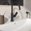 Immagine di Ideal Standard CERALIFE C miscelatore monocomando per lavabo, con doccetta estraibile, con piletta click-clack, colore nero finitura opaco BE056XG