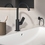 Immagine di Ideal Standard CERALIFE C miscelatore monocomando per lavabo, con bocca tubolare, con piletta click-clack, colore nero finitura opaco BE054XG