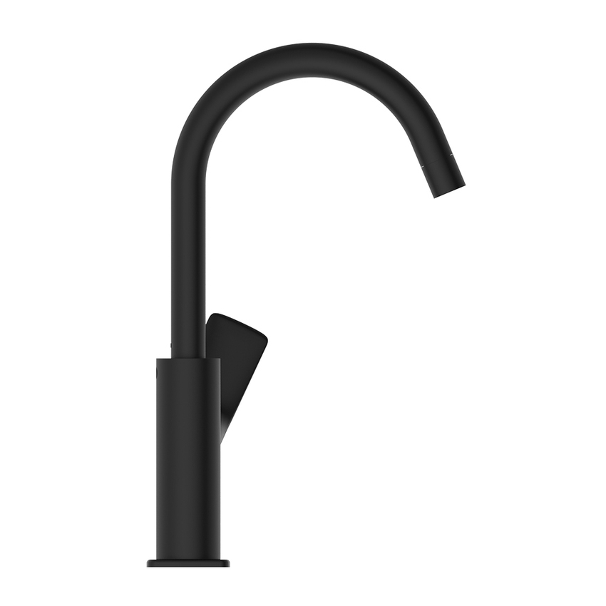 Immagine di Ideal Standard CERALIFE C miscelatore monocomando per lavabo, con bocca tubolare, con piletta click-clack, colore nero finitura opaco BE054XG