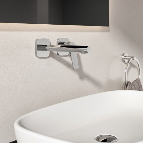 Immagine di Ideal Standard CERALIFE C miscelatore monocomando per lavabo, a parete, senza corpo incasso, finitura cromo BE057AA