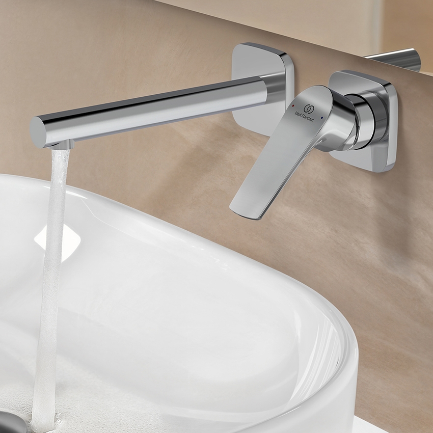 Immagine di Ideal Standard CERALIFE C miscelatore monocomando per lavabo, a parete, senza corpo incasso, finitura cromo BE057AA