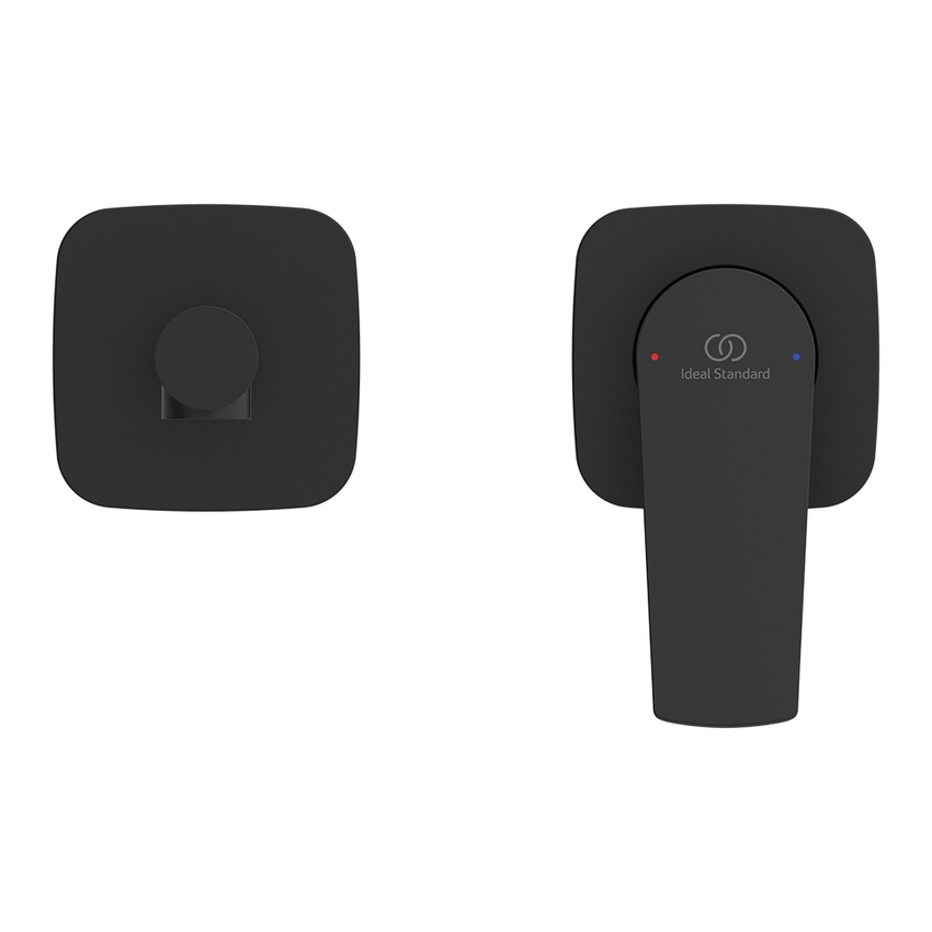 Immagine di Ideal Standard CERALIFE C miscelatore monocomando per lavabo, a parete, senza corpo incasso, colore nero finitura opaco BE057XG