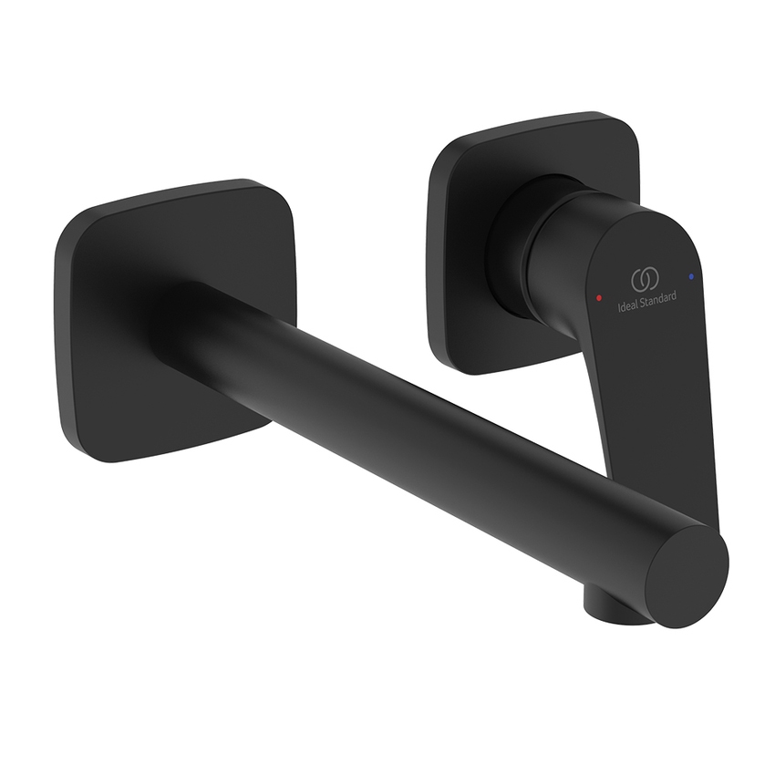 Immagine di Ideal Standard CERALIFE C miscelatore monocomando per lavabo, a parete, senza corpo incasso, colore nero finitura opaco BE057XG