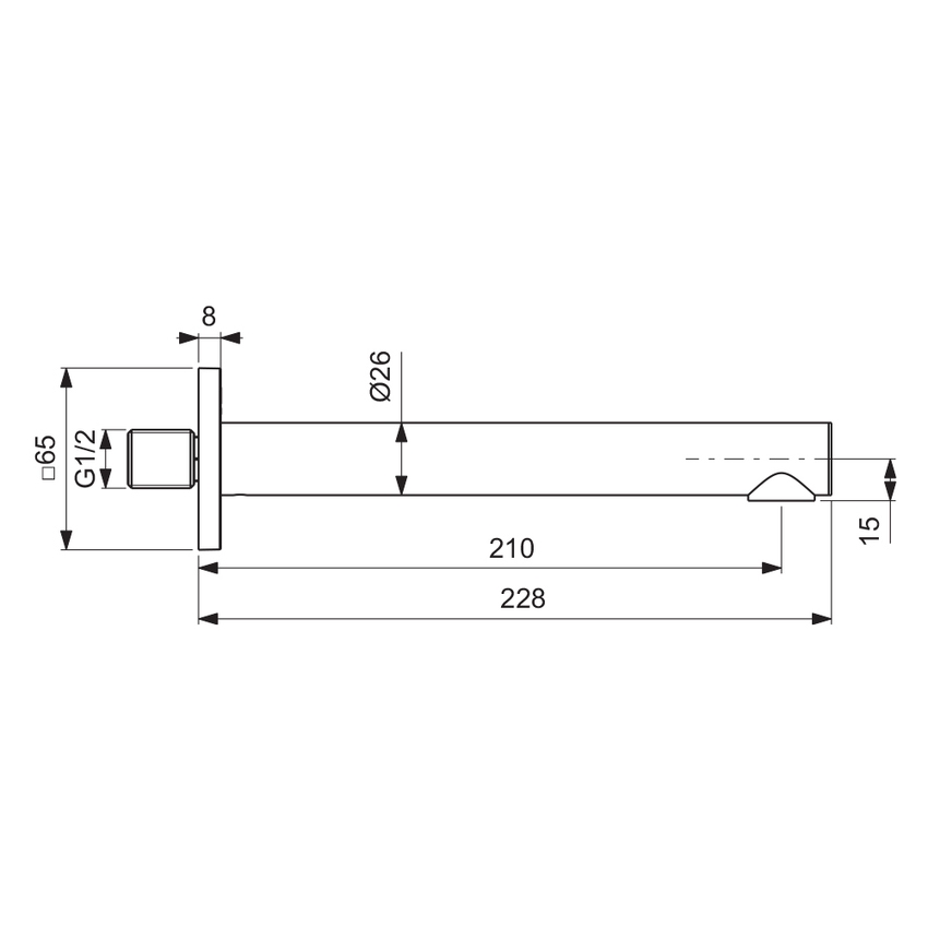 Immagine di Ideal Standard CERALIFE C bocca di erogazione per vasca, a parete, colore nero finitura opaco BE068XG