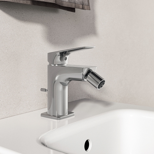 Immagine di Ideal Standard CERALIFE C miscelatore monocomando per bidet, con asta di comando e scarico piletta da 1-1/4", finitura cromo BE124AA