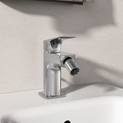 Immagine di Ideal Standard CERALIFE C miscelatore monocomando per bidet, con asta di comando e scarico piletta da 1-1/4", finitura cromo BE124AA