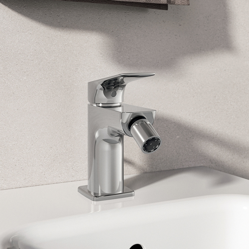 Immagine di Ideal Standard CERALIFE C miscelatore monocomando per bidet, con asta di comando e scarico piletta da 1-1/4", finitura cromo BE124AA