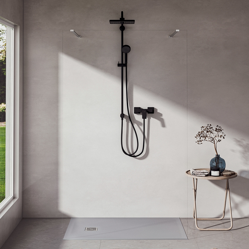 Immagine di Ideal Standard CERALIFE C miscelatore esterno per doccia, senza componenti doccia, colore nero finitura opaco BE066XG