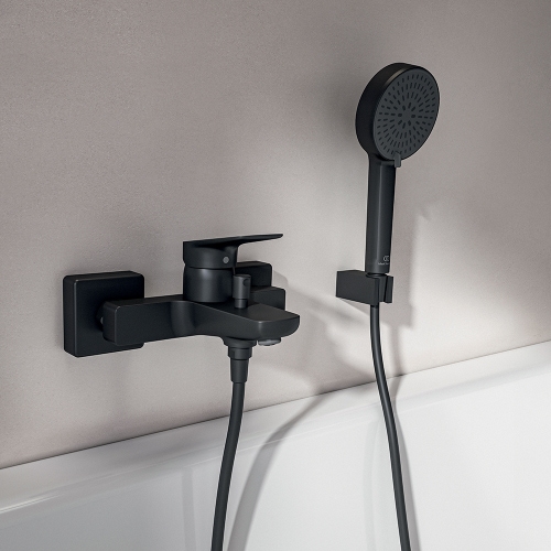 Immagine di Ideal Standard CERALIFE C miscelatore esterno per vasca o doccia, senza accessori doccia, colore nero finitura opaco BE067XG